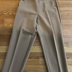 Zara Chic Beige High-Waisted Trousers